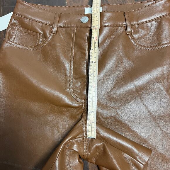 Aritzia Wilfred Melina 5" Short Women's High Waisted Cognac Sz 4 NWT - Picture 9 of 10